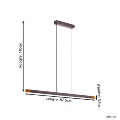 EGLO Lisciana Hanglamp - LED - 87,5 Cm - Grijs/Bruin/Wit - Dimbaar 7 EGLO Lisciana Hanglamp - LED - 87,5 Cm - Grijs/Bruin/Wit - Dimbaar -Eglo 1000091905 0103