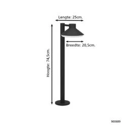 EGLO NINNARELLA Sokkelarmaturen - Buitenverlichting - GU10 - Zwart -Eglo 1000093900 0103