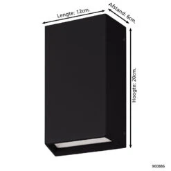 EGLO SPONGANO Wandlamp - Buitenverlichting - LED - Zwart -Eglo 1000093905 0103