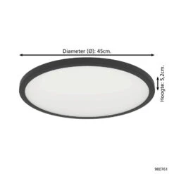 EGLO Connect.z Sarsina-Z Plafondlamp - Ø 45 Cm - Zwart/Wit - Dimbaar -Eglo 1000094986 0103