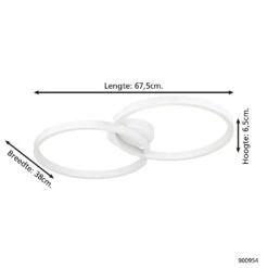 EGLO Amandolo Plafondlamp - LED - 67,5 Cm - Wit - Dimbaar -Eglo 1000095009 0103