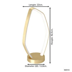 EGLO Vallerosa Tafellamp - LED - 42,5 Cm - Goud/Wit - Staal 7 EGLO Vallerosa Tafellamp - LED - 42,5 Cm - Goud/Wit - Staal -Eglo 1000095030 0103