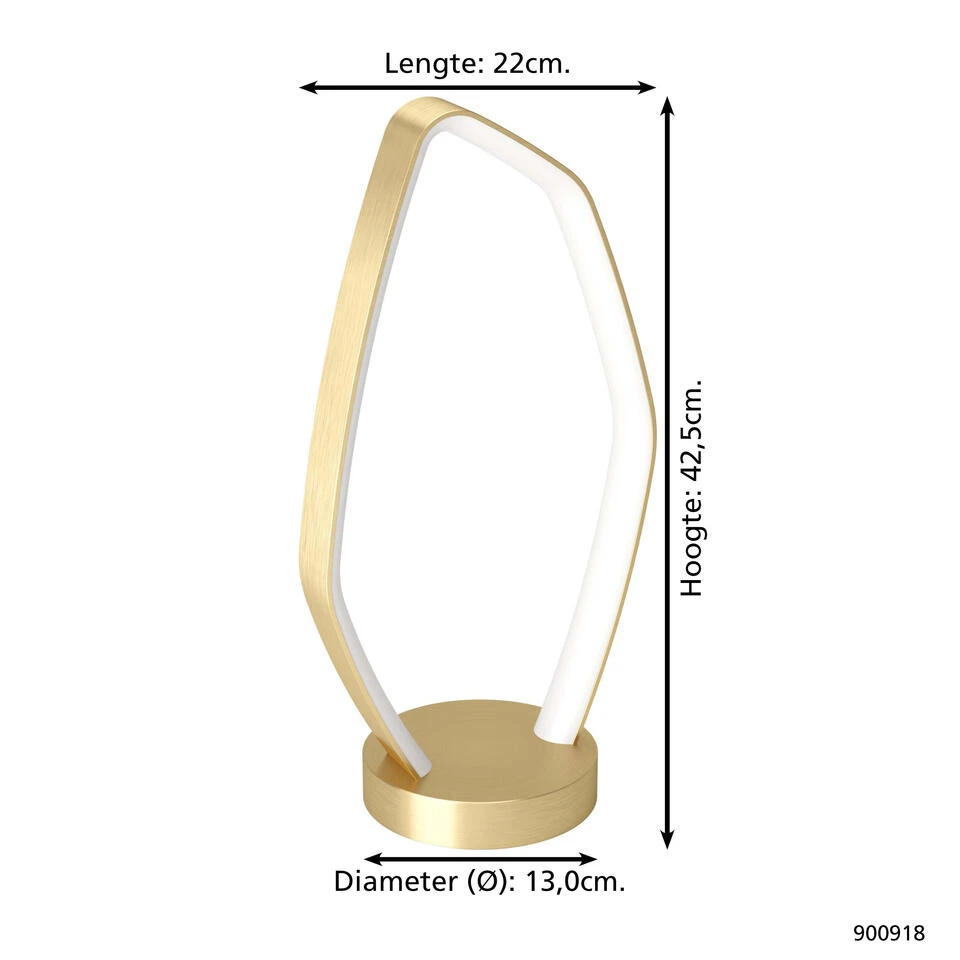 EGLO Vallerosa Tafellamp - LED - 42,5 Cm - Goud/Wit - Staal 4 EGLO Vallerosa Tafellamp - LED - 42,5 Cm - Goud/Wit - Staal - Afbeelding 4
