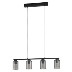 EGLO Zocabon Hanglamp - E27 - 81.5 Cm - Glas - Zwart
