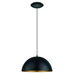 Eglo 5 EGLOGaetanoHanglamp-E27 - 1Lichts-Ø38cm-Zwart, Goud