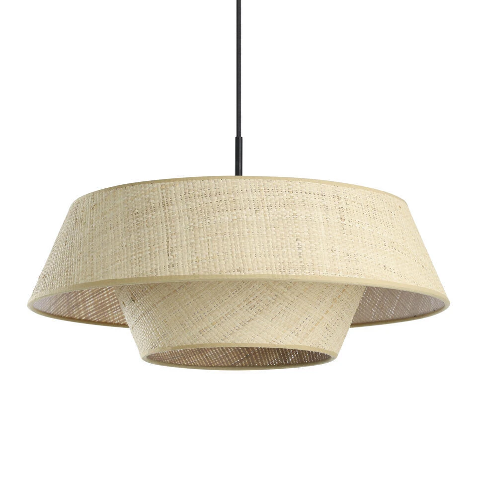 EGLO Marford Hanglamp - E27 - Ø 50 Cm - Zwart/Natuur/Raffia 1 EGLO Marford Hanglamp - E27 - Ø 50 Cm - Zwart/Natuur/Raffia