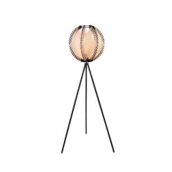 EGLO Waverton Staande Lamp - E27 - Textiel/Hout - Zwart/Wit