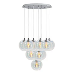EGLO Ariscani 2 Hanglamp - E27 - Ø 65,5 Cm - Gekleurd Glas - Chroom