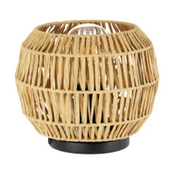 EGLO Sheldon Tafellamp - E27 - Ø 21 Cm - Bruin/Zwart - Papier