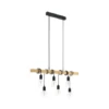 EGLO Hanglamp TOWNSHEND - Hout & Zwart Metaal Hout