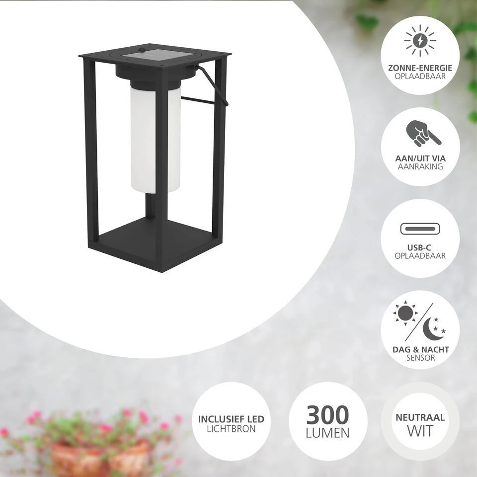 EGLO Usigni Solar Tafellamp - 28 Cm - Zwart/Wit 3 EGLO Usigni Solar Tafellamp - 28 Cm - Zwart/Wit - Afbeelding 3