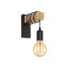EGLO Wandlamp TOWNSHEND - Hout & Zwart Metaal Hout