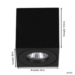 EGLO Torrecola Plafondlamp - GU10 - 9,5 Cm - Zwart -Eglo 176b48f48d3f47aea6be3879cec08cb8