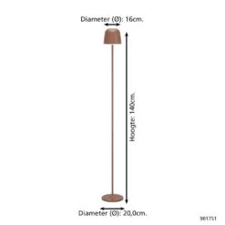 EGLO Mannera-L Staande Lamp - USB-C - H 140 Cm - Roestbruin 10 EGLO Mannera-L Staande Lamp - USB-C - H 140 Cm - Roestbruin -Eglo 180ad8ffb2204f07907281e50d552837