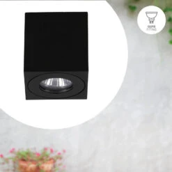 EGLO Torrecola Plafondlamp - GU10 - 9,5 Cm - Zwart -Eglo 1fe0c03948ad4b8ba0a29f540b939692