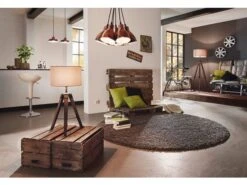 EGLO Vloerlamp LANTADA - Hout/Taupe Hout -Eglo 2695 deba meubelen verlichting eglo lantada