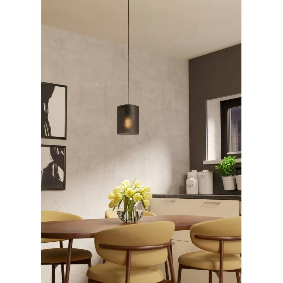 EGLO Colomera Hanglamp - E27 - Ø 15 Cm - Zwart/Mat Grijs 2 EGLO Colomera Hanglamp - E27 - Ø 15 Cm - Zwart/Mat Grijs - Afbeelding 2