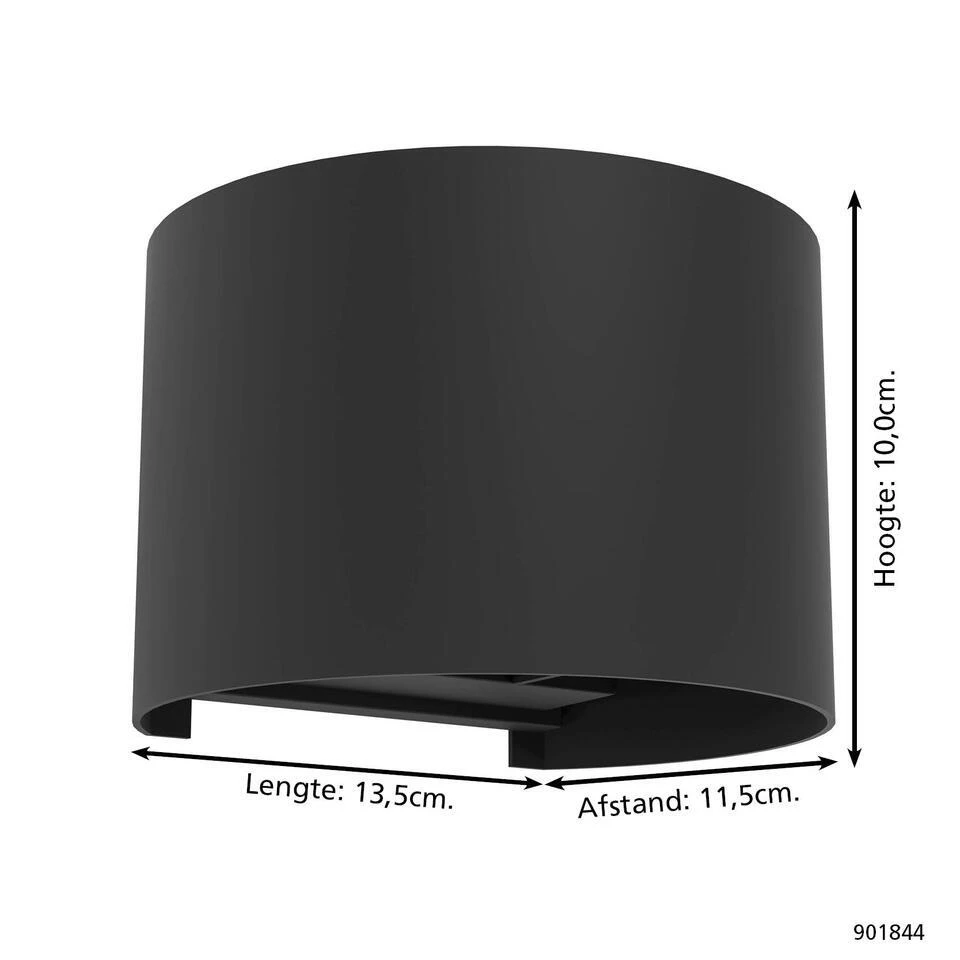 EGLO Calpino 3 Wandlamp - LED - IP54 - Binnen/- Zwart 4 EGLO Calpino 3 Wandlamp - LED - IP54 - Binnen/- Zwart - Afbeelding 4