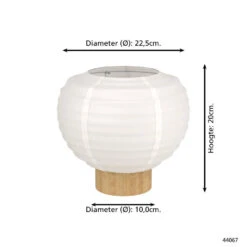 EGLO Summerhill Tafellamp - E27 - Papier - Wit -Eglo 29e1c133710641ffbaddf33582936445