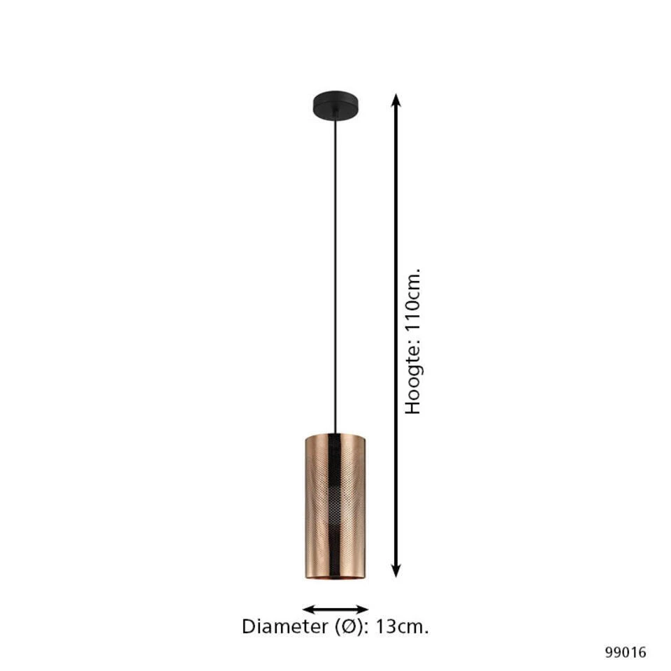 EGLO Tabiago Hanglamp - E27 - Staal - Roségoud 4 EGLO Tabiago Hanglamp - E27 - Staal - Roségoud - Afbeelding 4