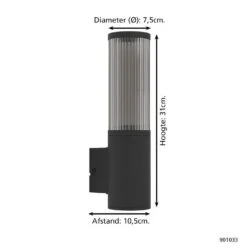 EGLO Salle Wandlamp - E27 - 31 Cm - Smoke - Zwart -Eglo 4e12cb05476d4fc782fda0b2a1066efb