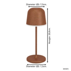 EGLO Mannera-S Tafellamp/Priklamp - USB-C - H 20 Cm - Roestbruin -Eglo 5421c8bb76ff40dc8aac95be852378dc