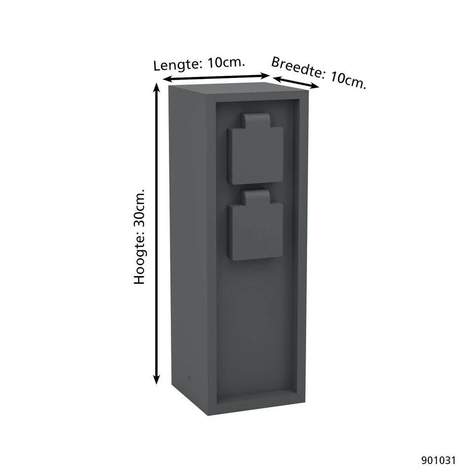 EGLO Park5 Stopcontact Zuil Buiten - 30 Cm - Antraciet 4 EGLO Park5 Stopcontact Zuil Buiten - 30 Cm - Antraciet - Afbeelding 4