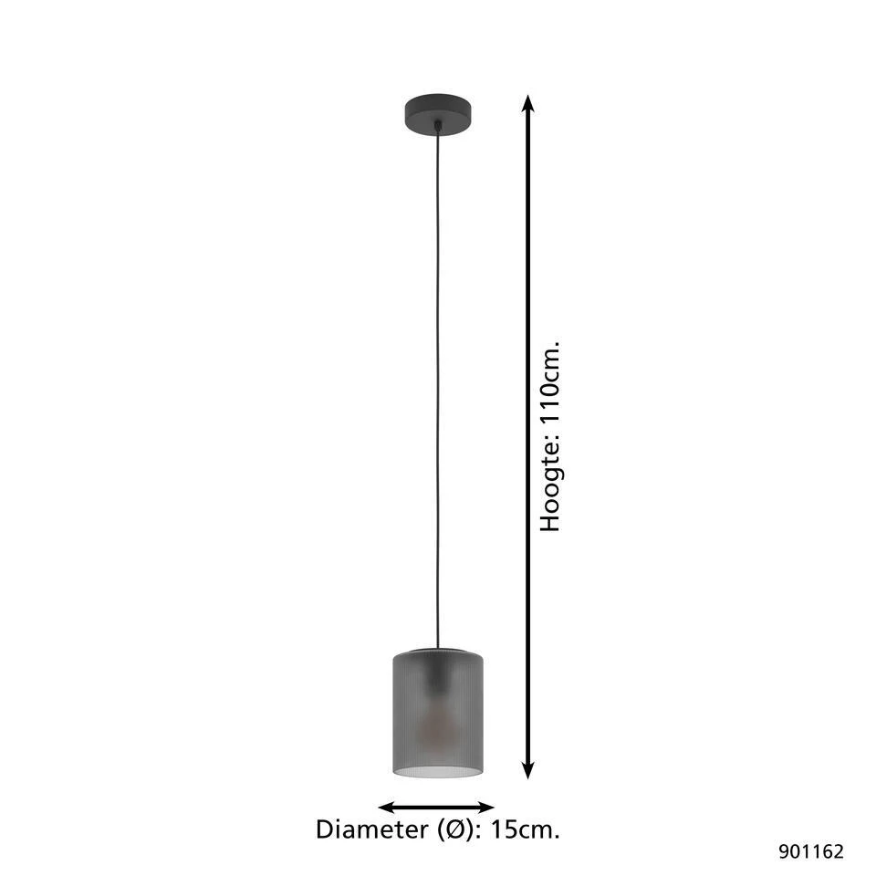 EGLO Colomera Hanglamp - E27 - Ø 15 Cm - Zwart/Mat Grijs 3 EGLO Colomera Hanglamp - E27 - Ø 15 Cm - Zwart/Mat Grijs - Afbeelding 3