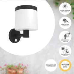 EGLO Pantete Solar Wandlamp - LED - 21 Cm - Zwart/Wit 6 EGLO Pantete Solar Wandlamp - LED - 21 Cm - Zwart/Wit -Eglo 7d158d1739da4dbfa466997eb9c2af58