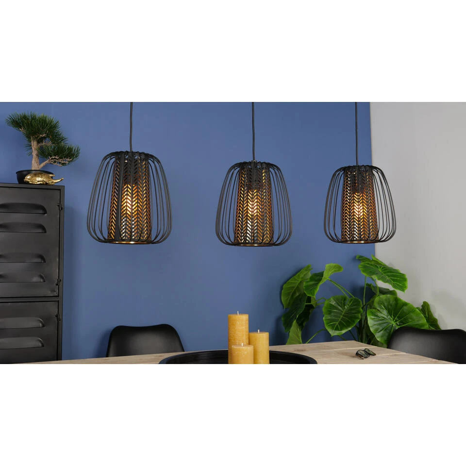 EGLOCurasaoHanglamp-E27-99,5cm-Zwart/Goud 2 EGLOCurasaoHanglamp-E27-99,5cm-Zwart/Goud - Afbeelding 2