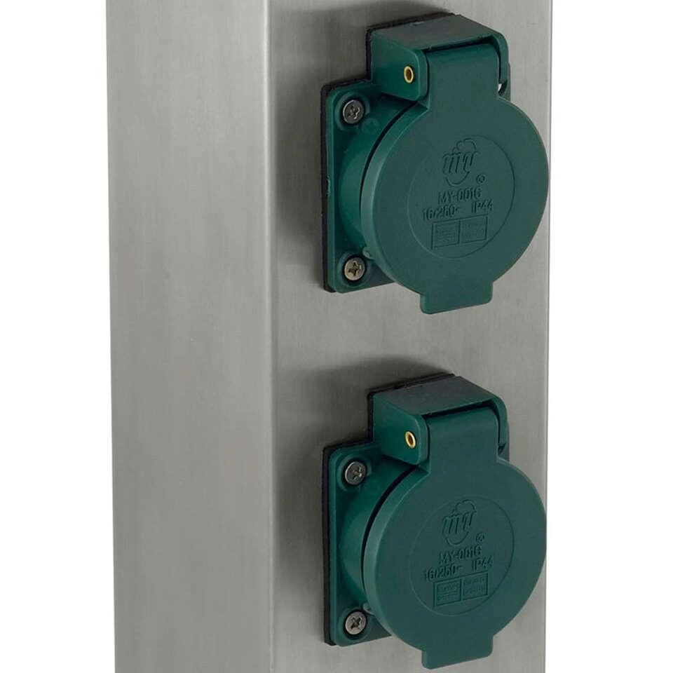 EGLO Tuinstekkerzuil Park 4 - RVS 2 EGLO Tuinstekkerzuil Park 4 - RVS - Afbeelding 2