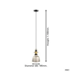 EGLO Hanglamp Gilwell - Champagne/zwart/brons - Ø18 Cm 6 EGLO Hanglamp Gilwell - Champagne/zwart/brons - Ø18 Cm -Eglo 81014129 2300