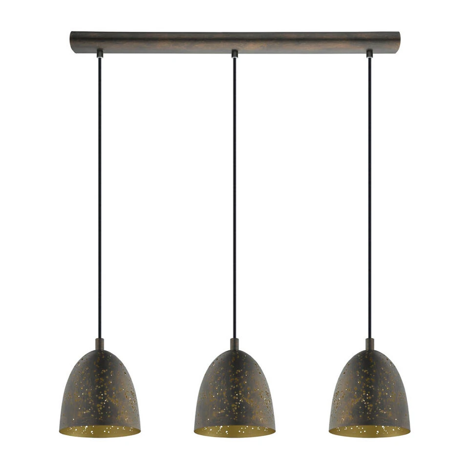 EGLO Hanglamp Safi 3-lichts - Bruin/goud 1 EGLO Hanglamp Safi 3-lichts - Bruin/goud