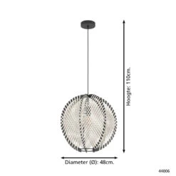 EGLO Waverton Hanglamp - E27 - Ø 48 Cm - Zwart/Wit - Textiel 14 EGLO Waverton Hanglamp - E27 - Ø 48 Cm - Zwart/Wit - Textiel -Eglo 875d2ee2a8b84c2a8bcaf79f9709de37