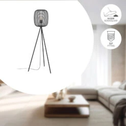 EGLO Derwen Vloerlamp - E27 - Metaal - Zwart -Eglo 8d1620a90dac4b7ab7f9f6883d9eed5c