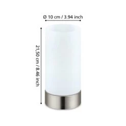 EGLO Damasco 1 Tafellamp - E27 - 10 Cm - Nikkelmat -Eglo 8f76a0f5e2734e95b8c21bf0158d2912