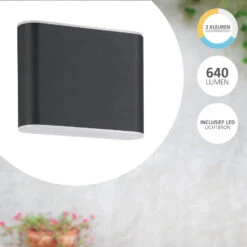 EGLO Grutti Wandlamp - LED - 11,5 Cm - Antraciet -Eglo 91040902793c4c8289a7d67ed96db717