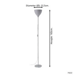 EGLO Vilastrosi-E Vloerlamp - E27 - Zilver/Grijs -Eglo 91821b99064e4825bd44b05fbe6fb55d