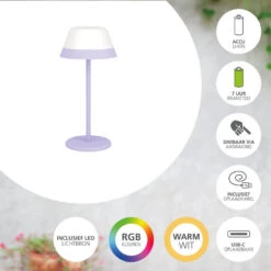 EGLO Meggiano Tafellamp - 32 Cm - Lila/Wit -Eglo 936f37ff32ab416185b51923d234fb73