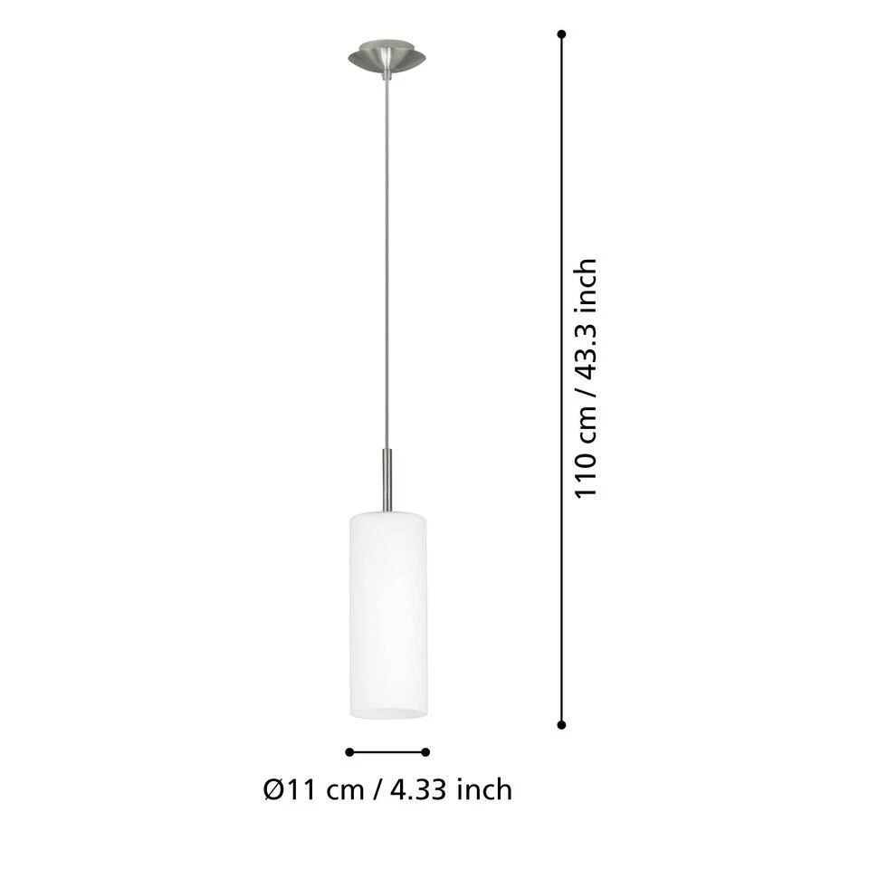 EGLO Troy 3 Hanglamp - E27 - 11 Cm - Nikkelmat 3 EGLO Troy 3 Hanglamp - E27 - 11 Cm - Nikkelmat - Afbeelding 3