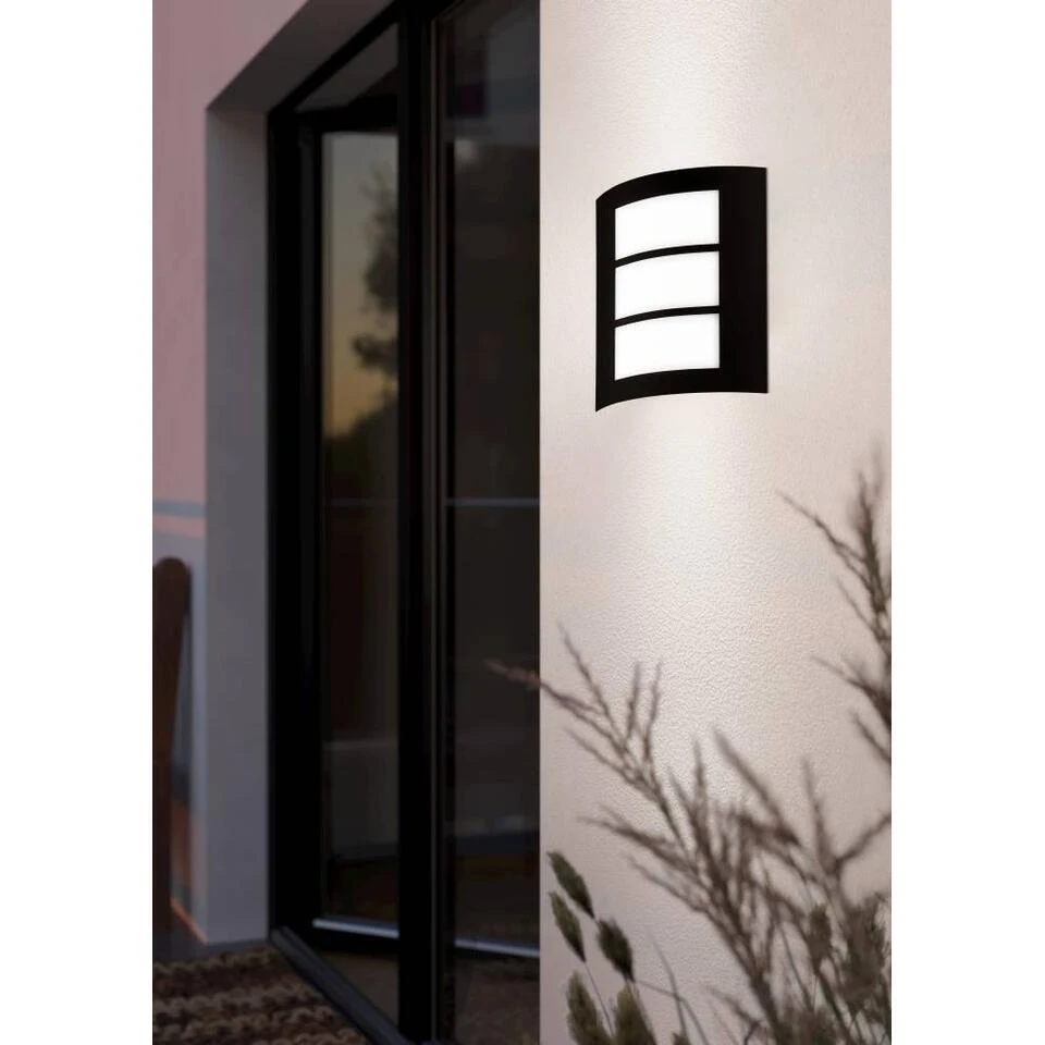 EGLO City Wandlamp - E27 - Kunststof - Zwart/Wit 2 EGLO City Wandlamp - E27 - Kunststof - Zwart/Wit - Afbeelding 2