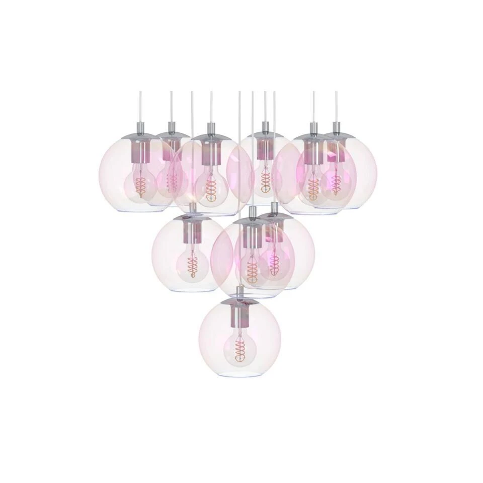 EGLO Ariscani 2 Hanglamp - E27 - Ø 65,5 Cm - Gekleurd Glas - Chroom 4 EGLO Ariscani 2 Hanglamp - E27 - Ø 65,5 Cm - Gekleurd Glas - Chroom - Afbeelding 4