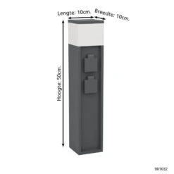 EGLO Park5 Stopcontact Zuil Buiten - E27 - 50 Cm - Antraciet/Wit -Eglo a208759edc4b434789c13ff449e4745c