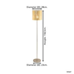 EGLO Viserbella Vloerlamp - E27 - 158,5 Cm - Champagne/Goud -Eglo aadcc59ff88e4af6a9c8cbc36acb7f7c