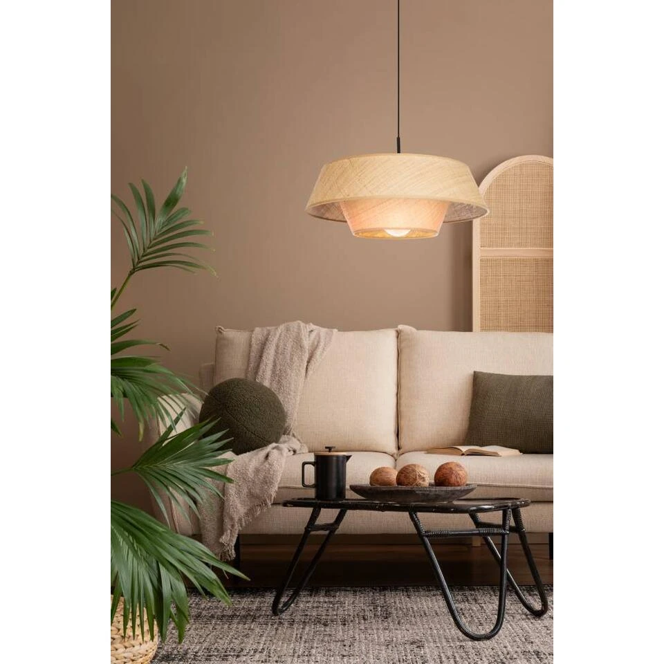 EGLO Marford Hanglamp - E27 - Ø 50 Cm - Zwart/Natuur/Raffia 2 EGLO Marford Hanglamp - E27 - Ø 50 Cm - Zwart/Natuur/Raffia - Afbeelding 2