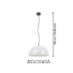 EGLO Gaetano 1 Hanglamp - E27 - Ø 53,5 Cm - Grijs/Wit -Eglo b5a150a4b3dd4ae0bd92ca33cf704ddc