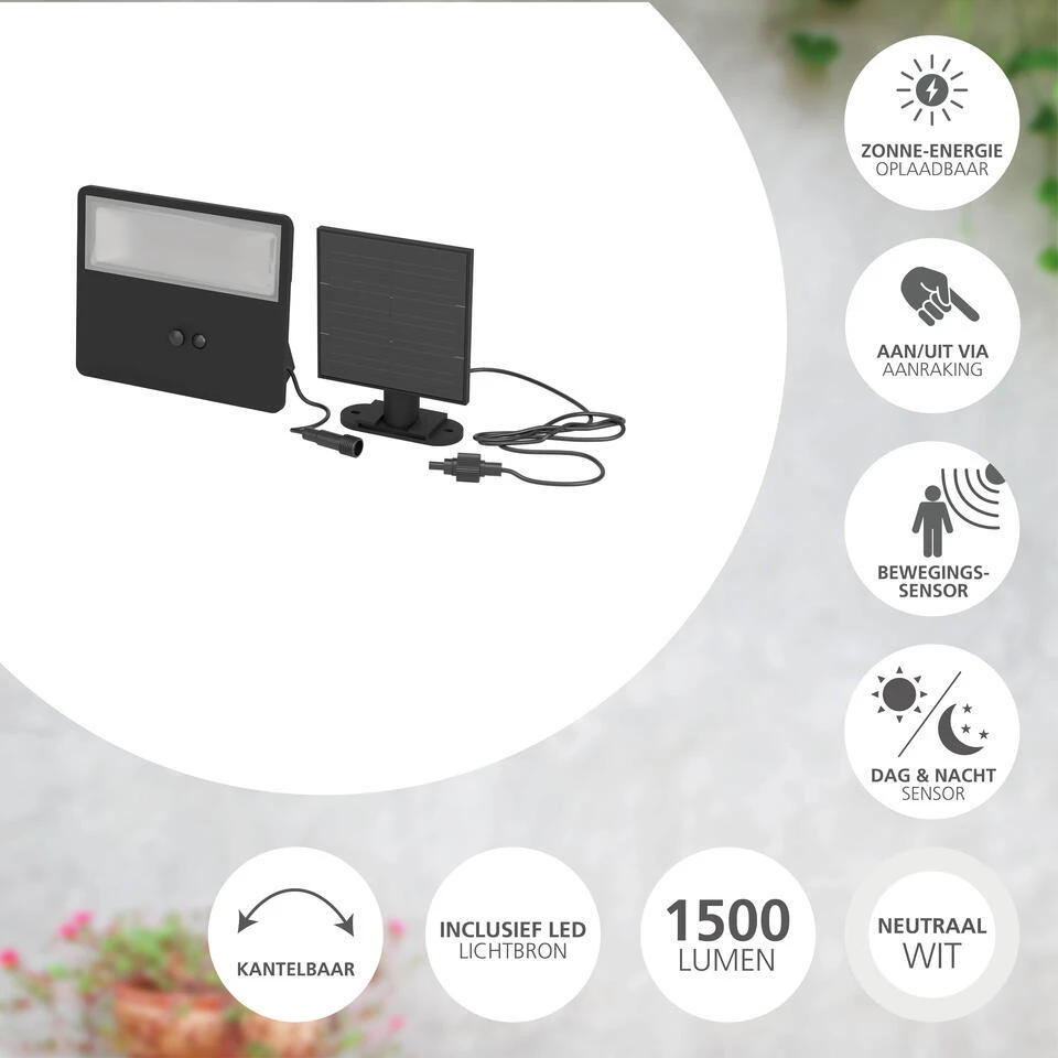 EGLO Panettieri Solar Wandlamp - LED - 17 Cm - Zwart 2 EGLO Panettieri Solar Wandlamp - LED - 17 Cm - Zwart - Afbeelding 2