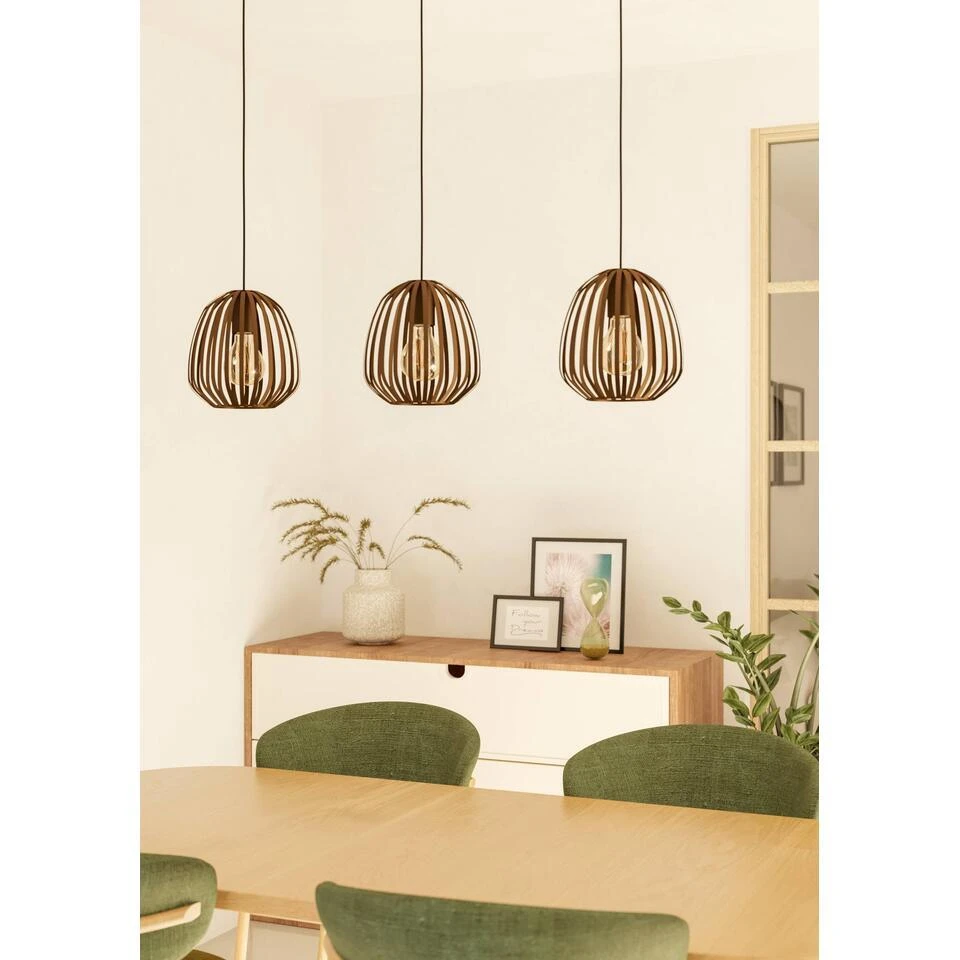 EGLO Espinal Hanglamp - 3xE27 - B 90 Cm - Brons - Staal 6 EGLO Espinal Hanglamp - 3xE27 - B 90 Cm - Brons - Staal - Afbeelding 6