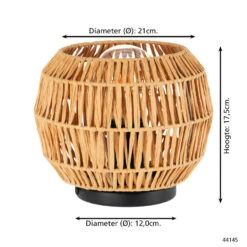 EGLO Sheldon Tafellamp - E27 - Ø 21 Cm - Bruin/Zwart - Papier -Eglo d6587fe8944d4a34899c38a1a20acf3e