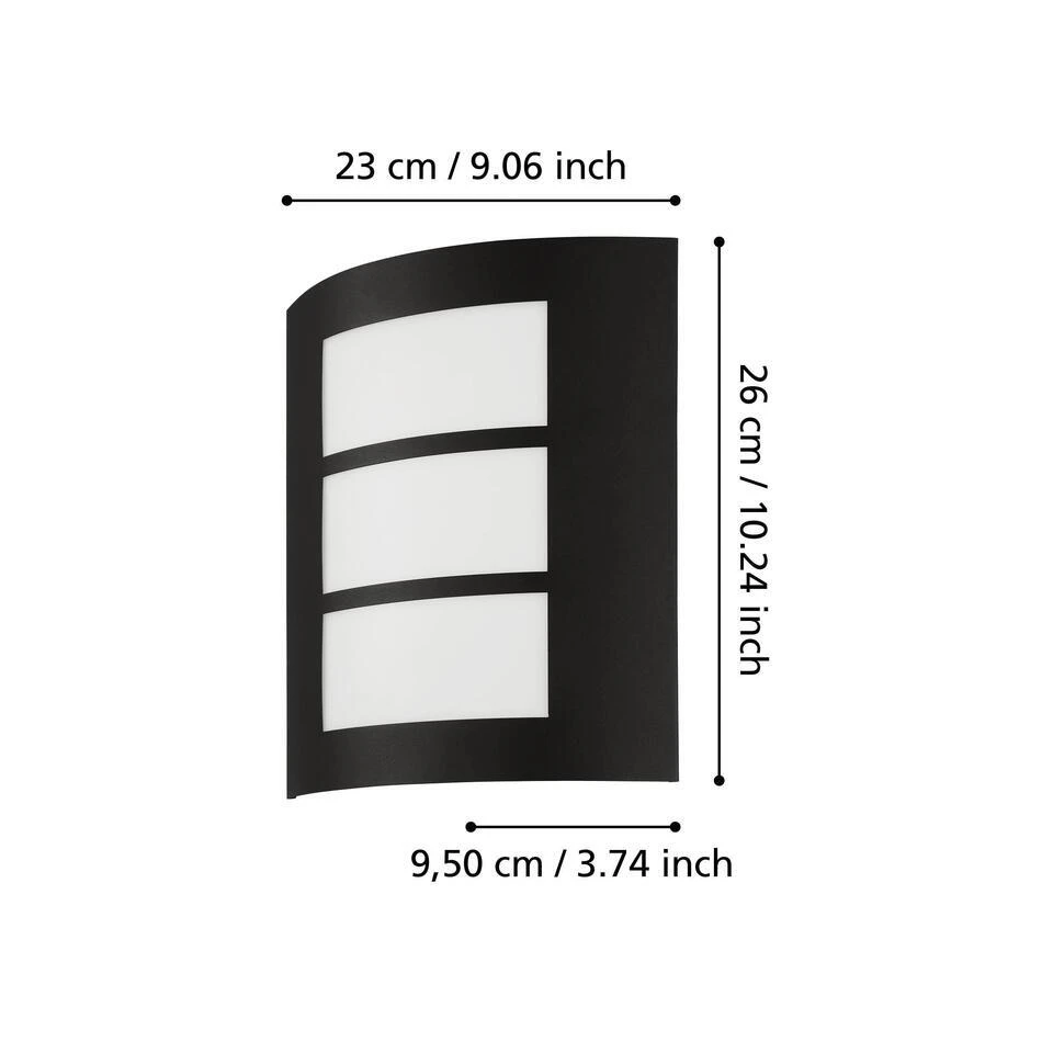 EGLO City Wandlamp - E27 - Kunststof - Zwart/Wit 3 EGLO City Wandlamp - E27 - Kunststof - Zwart/Wit - Afbeelding 3